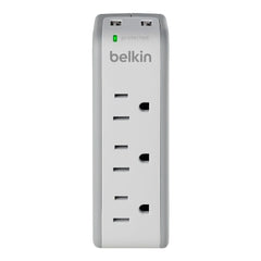 3-Outlet Mini Travel Surge Protector with USB Ports (2.1 AMP)