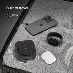 2-in-1 Magnetic Charging Travel Pad with Qi2 15W