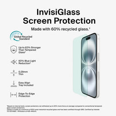 InvisiGlass Blue Light Filter Screen Protector for iPhone 16/15/14 Pro
