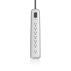 7-outlet Surge Protector with 12 ft Power Cord with Telephone Protection
