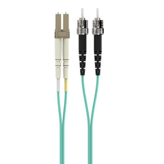 Fiber Optic Cable; 10GB Aqua Multimode LC/ST Duplex, 50/125 OM3