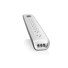 7-outlet Surge Protector with 12 ft Power Cord with Telephone Protection