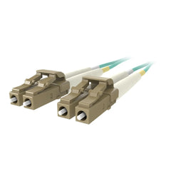 Fiber Optic Cable, 10GB/100GB Aqua Multimode LC/LC Duplex, 50/125 OM4