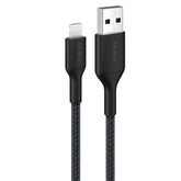 Braided USB-A Cable with Lightning Connector, 3.3ft/1m, Black