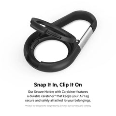 Secure Holder with Carabiner for AirTag
