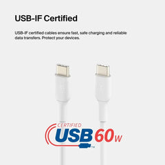 USB-C to USB-C Cable (1m / 3.3ft, White)