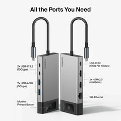 8-Port Dual Display USB-C Hub