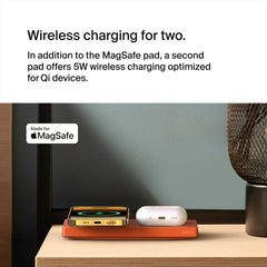2-in-1 Wireless Charging Pad with Official MagSafe Charging 15W