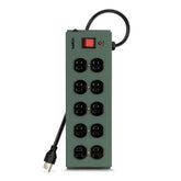 10-Outlet Metal Surge Protector with 15ft Power Cord (5-pack)