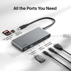 7-Port USB-C Hub with Dual USB-C Ports