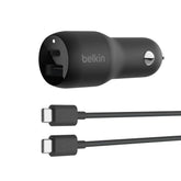 Dual Car Charger with PPS + USB-C to USB-C Cable