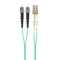 Fiber Optic Cable; 10GB Aqua Multimode LC/ST Duplex, 50/125 OM3