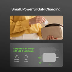 Dual USB-C GaN Wall Charger 50W + USB-C Cable
