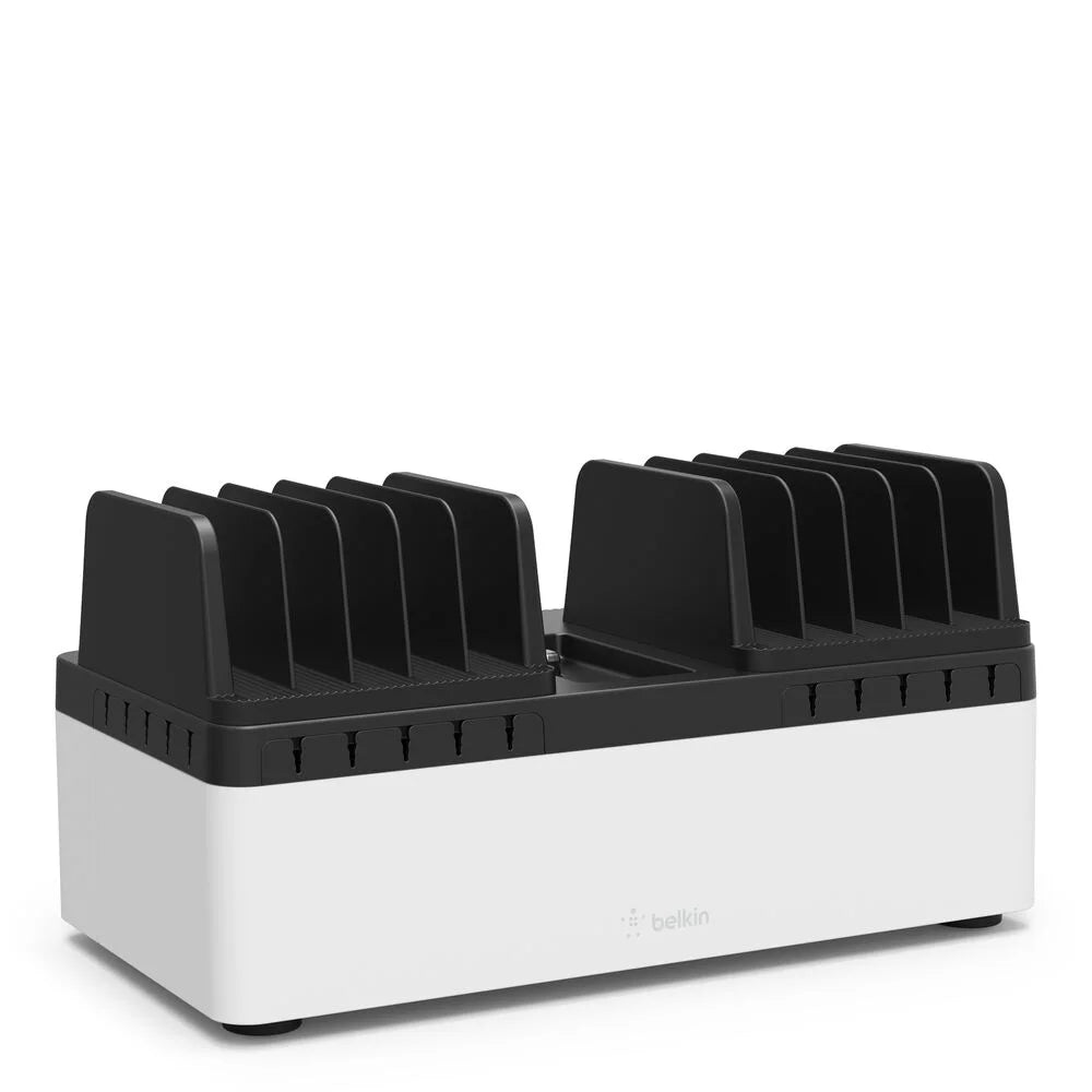 10-Device AC Charging Station with Fixed Dividers