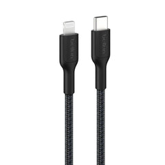 USB-C Braided Cable with Lightning Connector, 3.3ft/1m, Black