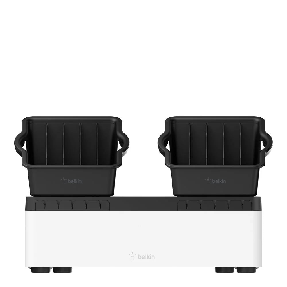 10-Device USB Charging Station with Portable Trays