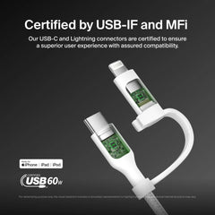 2-in-1 Cable with USB-C and Lightning Connector