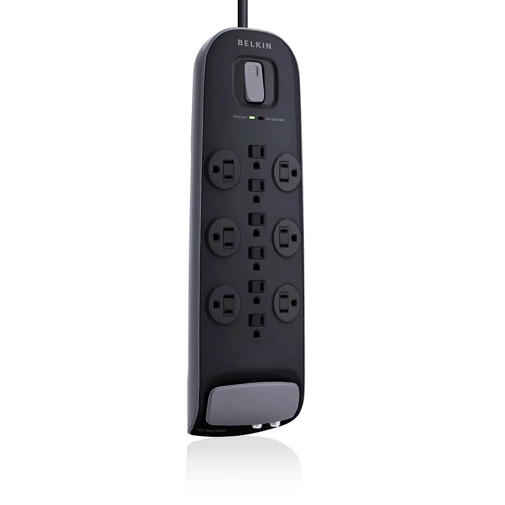 12-outlet Surge Protector with 8 ft Power Cord with Cable/Satellite and Telephone Protection