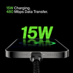 Braided USB-C to USB-A Cable (1m / 3.3ft, Black)