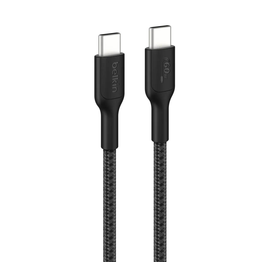 Braided USB-C to USB-C Cable 60W, 3.3ft/1m, Black