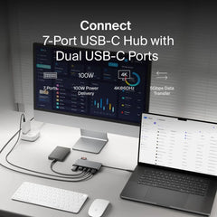7-Port USB-C Hub with Dual USB-C Ports