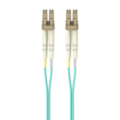 Fiber Optic Cable, 10GB/100GB Aqua Multimode LC/LC Duplex, 50/125 OM4