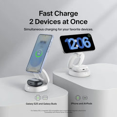 2-in-1 Convertible Magnetic Charging Stand with Qi2 15W