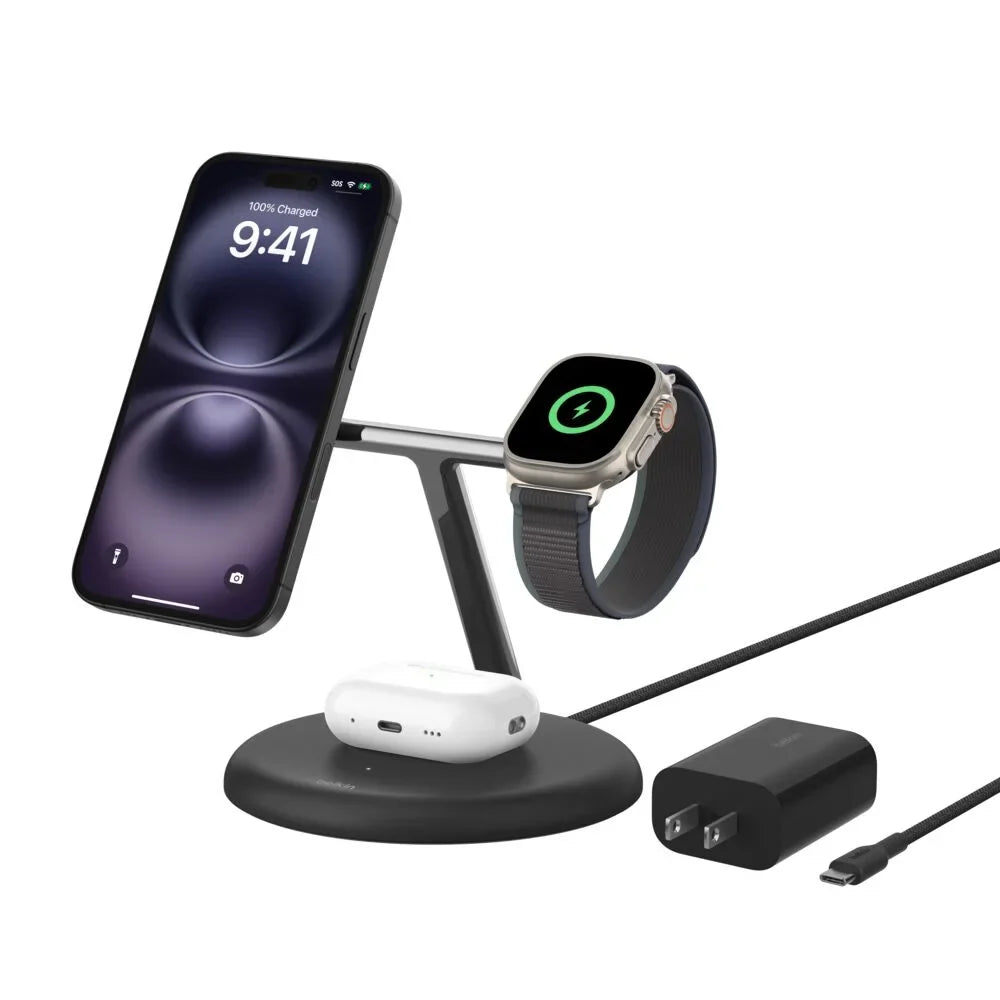 3-in-1 Magnetic Wireless Charging Stand with Qi2 15W