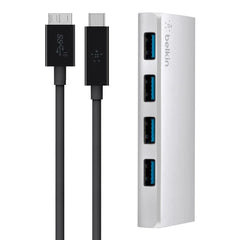 USB 3.0 4 Port Hub + USB-C Cable (USB Type-C) (Certified Refurbished)