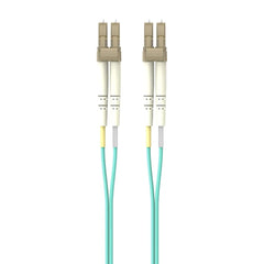 Fiber Optic Cable, 10GB/100GB Aqua Multimode LC/LC Duplex, 50/125 OM4