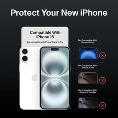 InvisiGlass Blue Light Filter Screen Protector for iPhone 16/15/14 Pro