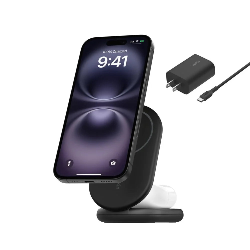 2-in-1 Magnetic Foldable Wireless Charger with Qi2 15W