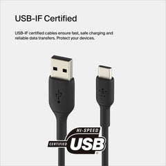 USB-C to USB-A Cable (1m / 3.3ft, Black)