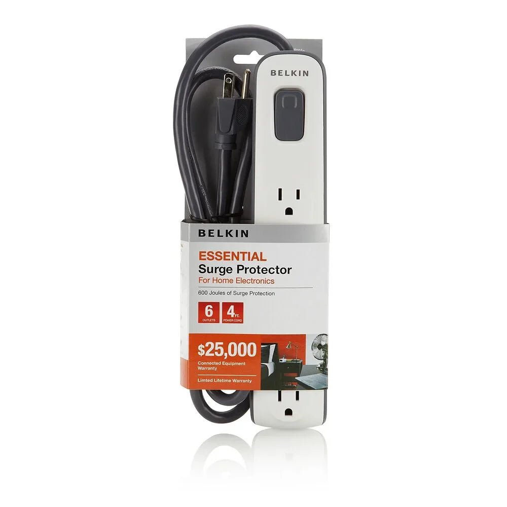 6-outlet Surge Protector with 4ft Power Cord
